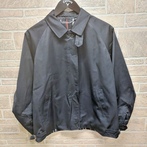 Burberrys Vintage Womens 14R Navy Harrington Jacket Nova Check Lining Excellent - Picture 1 of 16